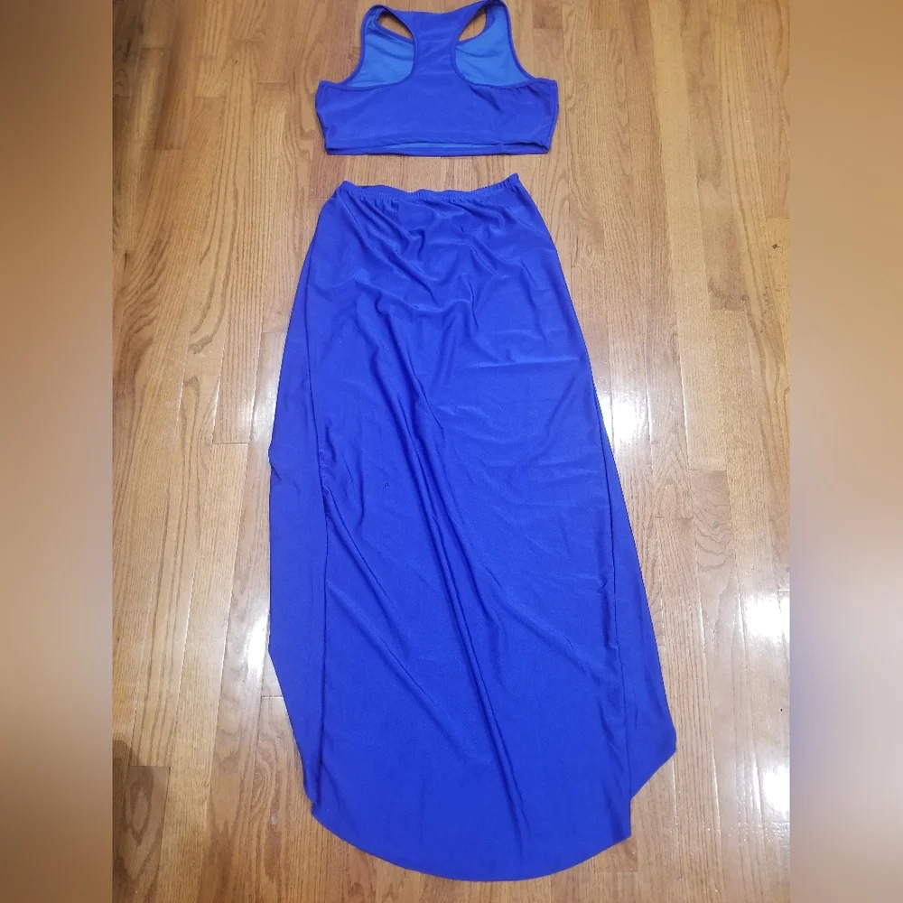 Brand New Royal Blue Skirt Set sz L/XL - Picture 3 of 9